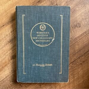 Webster's Seventh New Collegiate Dictionary Vintage Book 1972 Thumb Index